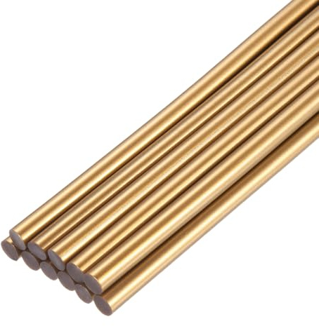 QUARKZMAN Mini Bastoncini di Colla a Caldo 7mm x 200mm Bronzo Oro 12pz | per Pistola Colla