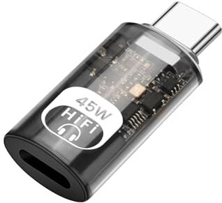 Adaptador de audio Lightning a USB-C,Adaptador Lightning Hembra a USB C Macho，Admite carga rápida PD de 45 W, transferencia de 480 Mbps, para 15/16/16Pro/Pro Max/Plus, MacBook (paquete de 1, negro)
