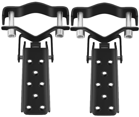 Cabilock Pedali Poggiapiedi Pieghevoli in Acciaio Nero per Bicicletta da Strada Scanalature Antiscivolo, Accessorio Compatto per Ciclismo Urbano