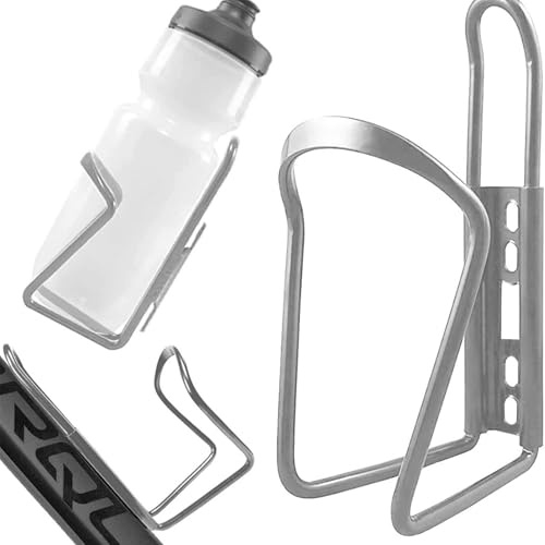 PARENCE.- Porte-Bidon Vélo en Aluminium Argent – Support Universel Léger et Résistant pour Bouteilles Jusqu’à 1