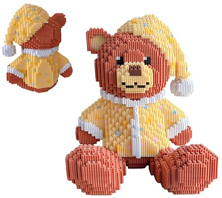YILETKC Ours Endormi Mini Construction Maquette Set, 6000 Pièces Construction Briques AnimauxJouet, Collectionner Blocs de Construction Modèle, Non Compatible avec Marques Grand