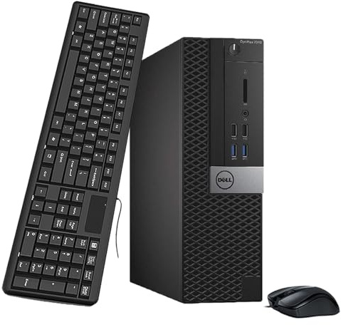 Dell Optiplex 7040 SFF Ordenador de sobremesa, Intel Core i7-6700T, 16 GB de RAM, SSD de 256 GB, USB-WLAN+BT, Teclado QWERTY Estadounidense, Windows 11 Pro (reacondicionado)