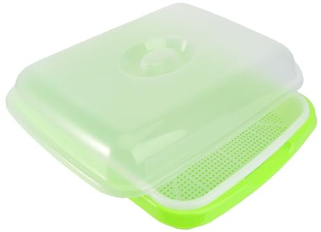 Tofficu Vassoio Semenzaio in Plastica per Germinazione senza Substrato di Grano e Fagioli Funzione di Conservazione per Insalate e Panini Stili multipli