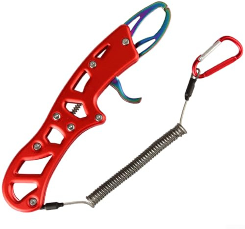 Saltvattenfiske för bryggor multiverktyg med fiskgrepparkrok utdragare disgorger aluminiumhandtag blå 21,5 cm (röd)