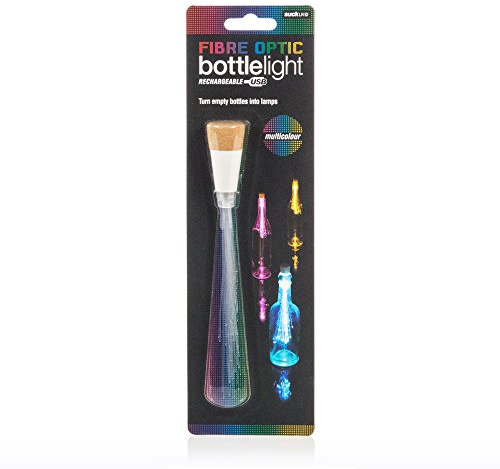 Suck UK | Fibre Optic Bottle Light | USB Bottle Lights with Cork | Fibre Optic Lamp | Single Bottle Lamp Kit & Battery Operated Lights for Bottles and Jars | LED Light Table Decorations Centrepiece