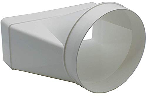 Kair Ducting Adaptor 220mm x 90mm to 150mm - 6 inch Rectangular to Round Straight Channel Connector for Converting to Different Size Duct Systems