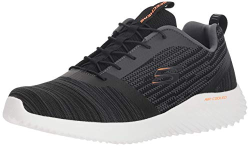 Skechers Herren Bounder Sneaker, Black Mesh Pu Trim, 48.5 EU