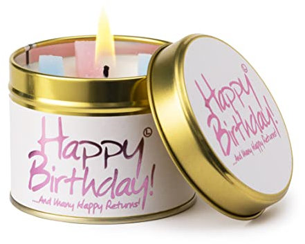 Lily-Flame Happy Birthday Tin Candle