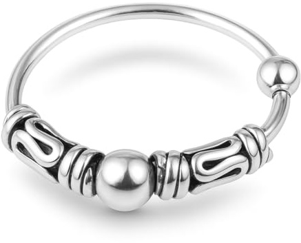 Willys Jewellery Piercing Ring 925er Sterling Silber dünn Hoop Ohrpiercing Lippenpiercing Nasenpiercing (Kugelsteckverschluss)
