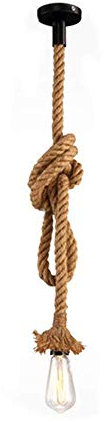 Gdtime Lámpara colgante de estilo industrial vintage, lámpara colgante de doble cabeza de cuerda de cáñamo, para cafeterías, restaurantes, bares, etc. (100CM)