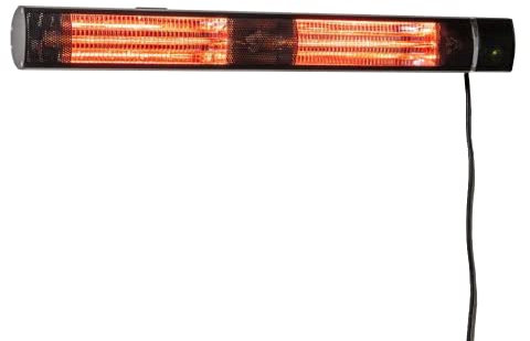 Heatlab 3kW Dual Wall Mounted IP44 Electric Patio Heater with Remote Control in Silver