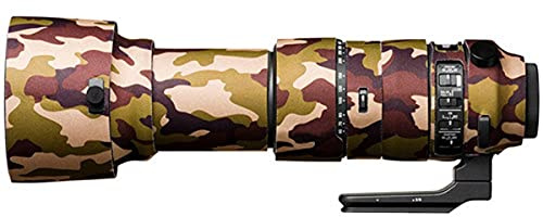 easyCover - Lens Protection Camouflage Cover - Objektivschutz - Schutz für Ihr Kameraobjektiv - Geeignet für Sigma 60-600mm F4.5-6.3 DG OS HSM | S - Braune Camouflage