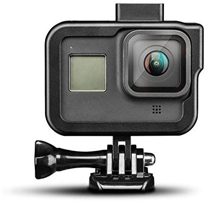 Mantona Magic ALU Cage para GoPro Hero 8 – Carcasa Protectora de Aluminio para GoPro Hero 8 Black Aluminio anodizado Negro con Adaptador Compatible con GoPro