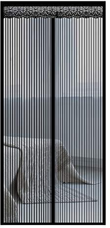 GOUTUI Magnet Fliegengitter Balkontür 105x250cm Schließen Insektenschutz Magnetvorhang Tür Klebemontage Ohne Bohren für zum Schutz vor Insekten Fliegen und Mücken, Schwarz