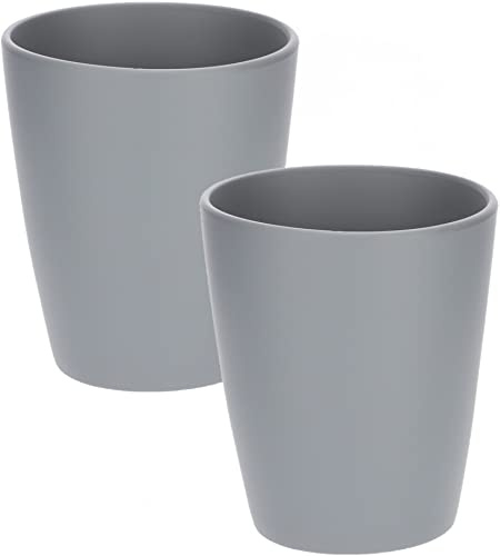 KOTARBAU® Keramisk blomkruka, ytterkruka för orkidéer, h 150 mm, ⌀ 120 mm, set med 2, mattgrå