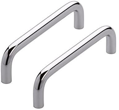 siwitec Möbelgriff 6175 Chrom glänzend Lochabstand 64mm 2er inkl Schrauben | galvanisiertes Metall, Abmessung 72 x 8 x 27 mm, geeignet für Schränke und Schubkästen in Küche und Wohnbereich