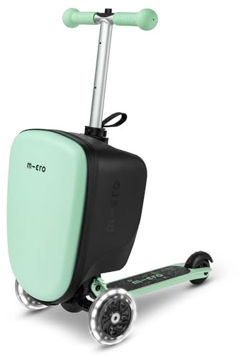 Micro® | Luggage Junior Maleta Patinete para niños y niñas | Ruedas con iluminación LED | Equipaje de Mano | Ligero y Regulable en Altura | 2-6 Años | Niños y Niñas