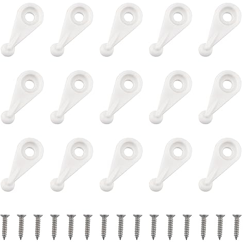 MOROBOR 50 Stück Glas-Halterungs-Clips-Set, Glasscheiben-Halterungs-Clips für Glastüren, Kunststoff, Halteklammern mit Schrauben zur Befestigung von Glastüren (reinweiß)