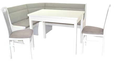 moebel direkt online Eckbankgruppe (4teilig) Caro II weiß/grau