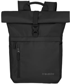 Travelite Handgepäck Rucksack, Laptop Rucksack 15,6 Zoll, BASICS, Reiserucksack Rolltop Funktion, 60 cm, 35 Liter