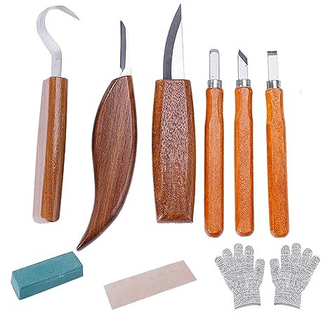 CENMEN Kit de sculpture sur bois, outil pour sculpter le bois composite pour polir, kit pour blanchir sculpter sur bois, cuillère, sculpture sculpturale