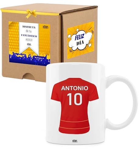 taza del Mallorca Personalizada Diseño Camiseta 325 Ml Regalo Ideal Para fanaticos del futbol Día Del Padre Cumpleaños Futbol Resistente Lavavajillas Microondas (Mallorcacerámica)