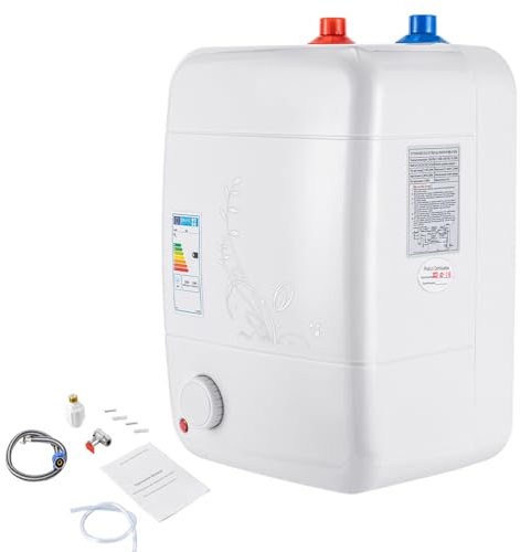 VonVVer Warmwasserspeicher 8L - Kleinspeicher 1500W Untertischboiler 30-75℃ Warmwasserspeicher Boiler Untertisch druckfest 0.7Mpa 23x21x36cm