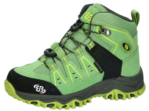 Brutting unisex barn mount pinos high kids trekkingsstövlar, Grön svart citron, 36 EU