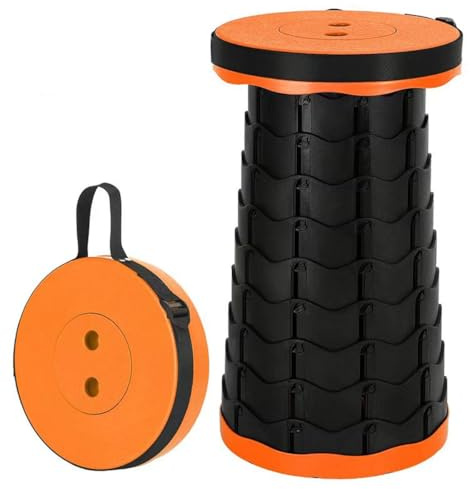 VJVOVN Camping Hocker, Tragbarer Klapphocker, Faltbar Campinghocker,Klappbar Leicht Stabil Höhenverstellbar für Camping Angeln Wandern Reisen Grillen, Max 180 kg belastbar,D