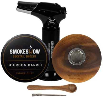Smokeshow Cocktail Smoker Bundle with Kitchen Torch, One Flavor of Wood Chips Bourbon Barrel (No Butane Included)