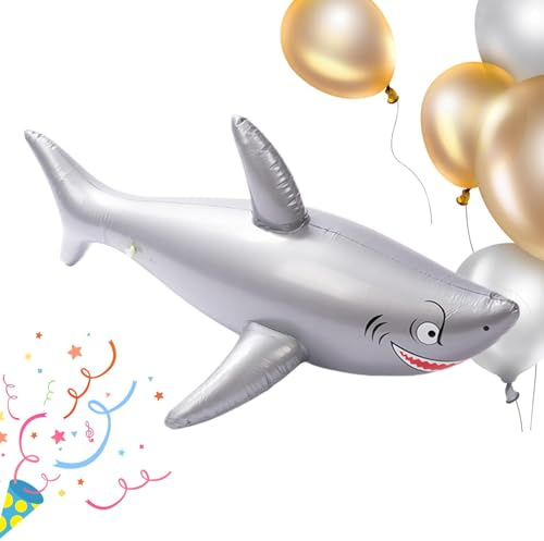 Inflatable Shark Pool Toy | Inflatable Animals Shark Pool and Beach Inflate Toy - Shark Pool Float, Shark Party Decorations, Stylish Realistic Pool Accessories for Birthday Pool