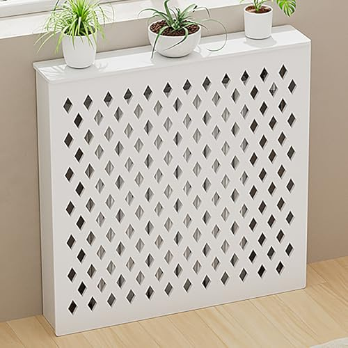 SXSYTR Heizkörperabdeckung, Holzverkleidung für Heizkörper In Lamellenoptik, Klein Raute Heizungsverkleidung Heizkörperabdeckung, Heizung Heizkörper Abdeckung Schutz(70 * 80 * 15cm/27.5 * 31.5 * 6in)