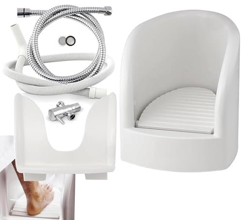 CraftNestUK Baño de pedicura, baño musulmán, lavabo de pie musulmán con válvulas angulares y tubos de entrada/salida, alta temperatura 90 °C