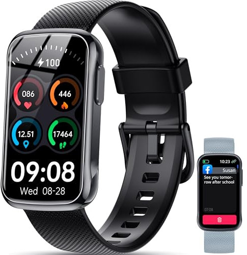 OUKITEL Orologio Smartwatch Donna Uomo con 2 Cinturini, Intelligente 24+ Modalità Sportive, Fitness Tracker con Sonno/SpO2/24H Cardiofrequenzimetro, Impermeabile IP68 Smart Band Watch per Android iOS