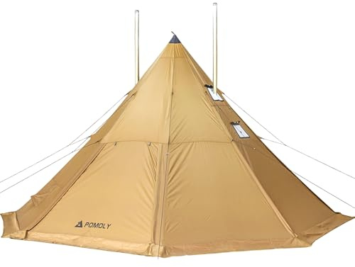 POMOLY Tipi Tent Camping Hot Tents, Bromance 70 Pyramid with 3 Stove Jacks for 2-4 Person Hiking Hunting (Without Inner Tent)