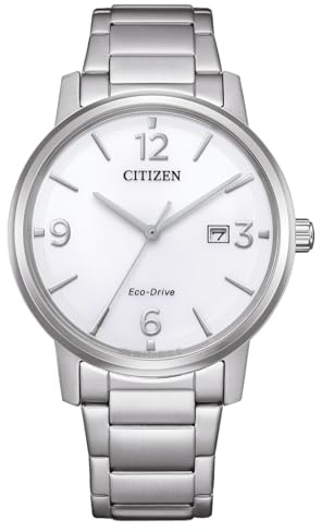 Citizen Eco-Drive - Reloj de Pulsera Solar con Fecha y números arábigos en Diferentes Variantes, Plata, 40 MM, Pulsera
