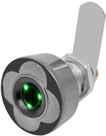 WEIGR Fingerabdruck Schublade Schloss, Smart Fingerabdruck, 18mm Elektronisches Schubladenschloss mit USB-Aufladung, 6-8 Monate Standby-Zeit, für Möbel und Spinde (5-12mm) (Schwarz)