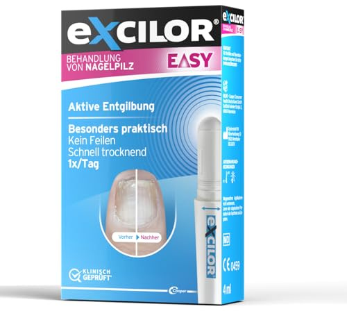 EXCILOR EASY PEN - Nagelpilz-Behandlung - Einfacher Stift - Aktiv gegen Vergilbung - Besonders praktisch - Schnelles Eindringen - Schnelles Trocknen - Kein Feilen notwendig