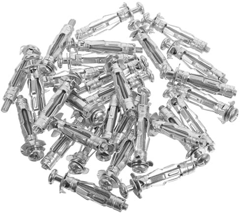 HEALEEP Chevilles Creuses En Acier Galvanisé M4x32, Lot De 30 Ancrages D'expansion Pour Plaques De Plâtre Et Cloisons Sèches, Fixation Murale Résistante Pour Bricolage Industriel