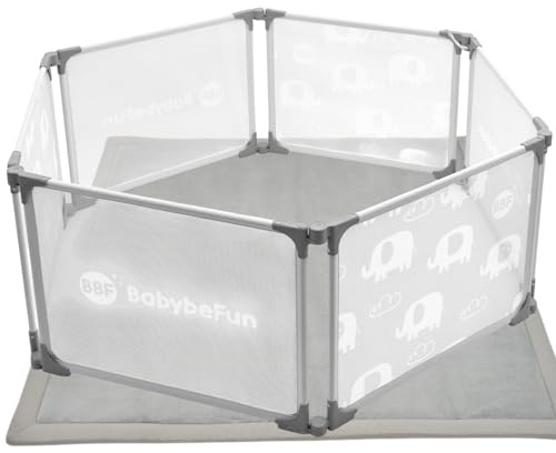 BabybeFun Laufstall Baby faltbar - Parent (Set Krabbelmatte + Laufstall)