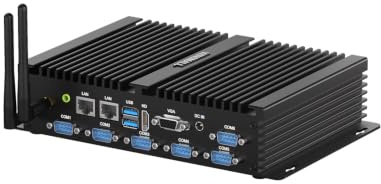 WINSMALL Fanless Mini Pc i5 8250U Industriel PC Dual LAN/6 RS232 COM/HD/VGA | 2.5G Lan Industrial Computer i5, 4G SIM Slot, Din-rail, VESA, WIFI, Edge Pc sans ventilateur 16GB RAM 256GB SSD