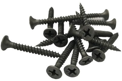 25Pcs M3.5 Carbon Steel Black Cross Recessed Countersunk Flat Head Tapping Screws Wall Nails Drywall Nail(M3.5x25mm)