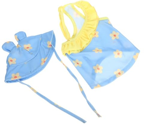 JOINPAYA Trajes de Baño para Mascotas Pequeños Vestidos de Verano con Sombrero Ropa de Baño para Perros Cachorros Bikini para Perro Disfraz de Playa con Tirantes Ajustables