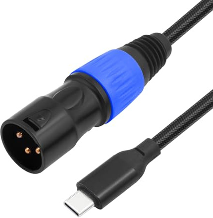 Yumiwoow Cable USB C a XLR, adaptador convertidor XLR macho a USB C de 3.3 pies, cable estéreo de salida USB tipo C a XLR macho para amplificador, altavoz, consola mezcladora, etc