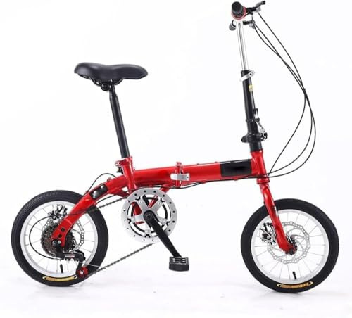 WJYCGFKJ Klappfahrrad, Alu-Rahmen, siège Avec accoudoirs réglables, Double V-Frein en Acier Au Carbone Cruise Vélo de Trekking, klapprad 14/16 Zoll, Folding, klapp Fahrrad, Klapprad Erwachsene.