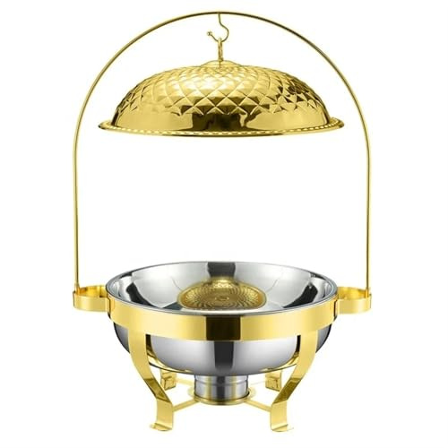 SHENJMAI Set da Buffet con Scaldavivande Piatto da Buffet Gold Chafing 4,5L Scaldavivande Buffet Chafing Dish Gold Chafing Dish for Catering(4.5L Silver)