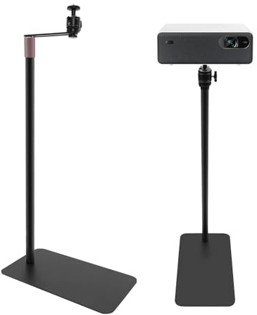 CHIMHOON Soporte para proyector con rotación de 360°, altura ajustable, soporte de suelo para proyector, soporte para proyector rectangular, altura ajustable, para la mayoría de proyectores con rosca