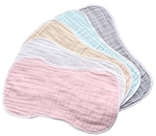 WEKAMOS 5 piezas Paños para Eructos de Algodón para Bebés Toallas Infantiles Suaves y Duraderas Toallas para Recién Nacidos Unisex Absorbentes y Aptas para Piel Delicada