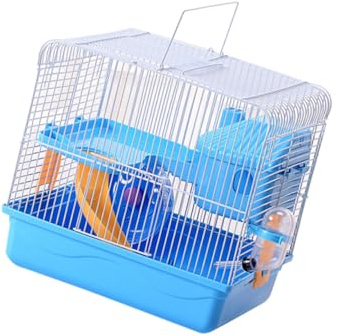 DECOMELODY Hamsterkäfig Mit Laufrad Und Wasserkanne Zweistöckiges Haustierhaus Chinchillakäfig Mit Großen Öffnungen Für Einfache Reinigung Und Zugang Sicher Für Kleine Haustiere