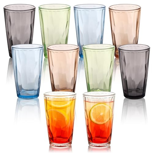 JMIATRY Lot de 10 verres en plastique réutilisables de 490 ml - Pour fête d'anniversaire, fête, maison
